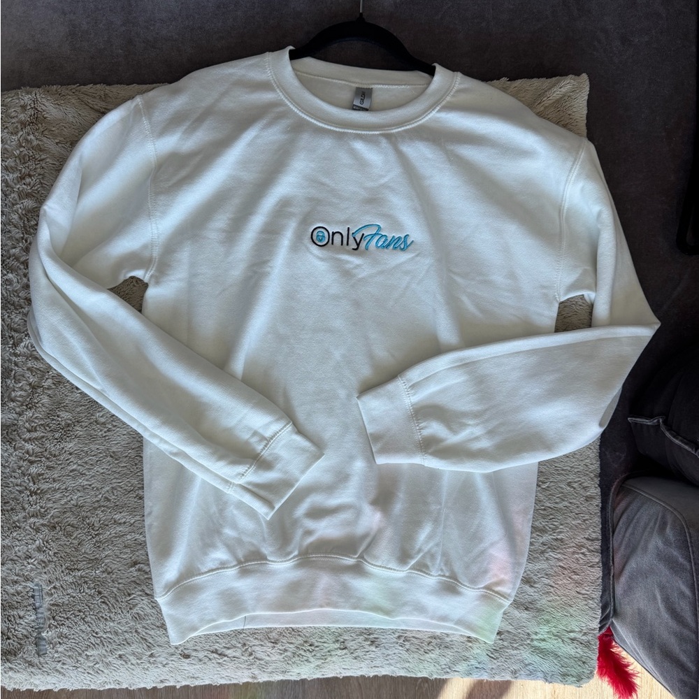 White Crewneck Sweatshirt - Men's Classic Pullover